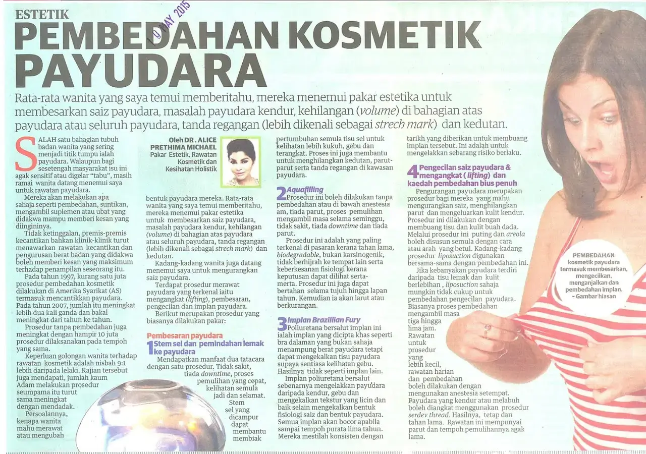 Keratan akhbar tentang isu kesihatan wanita
